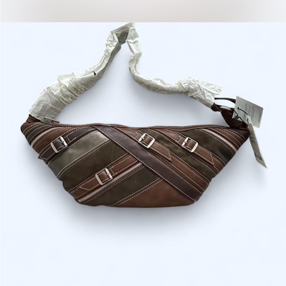 Desigual Brown buckle and zipper  Shoulder Bag